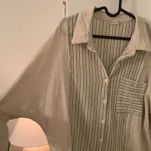 Oversized linen button-up shirt